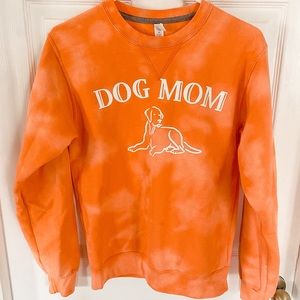 Handmade Bleach-Dyed DOG MOM Sweatshirt